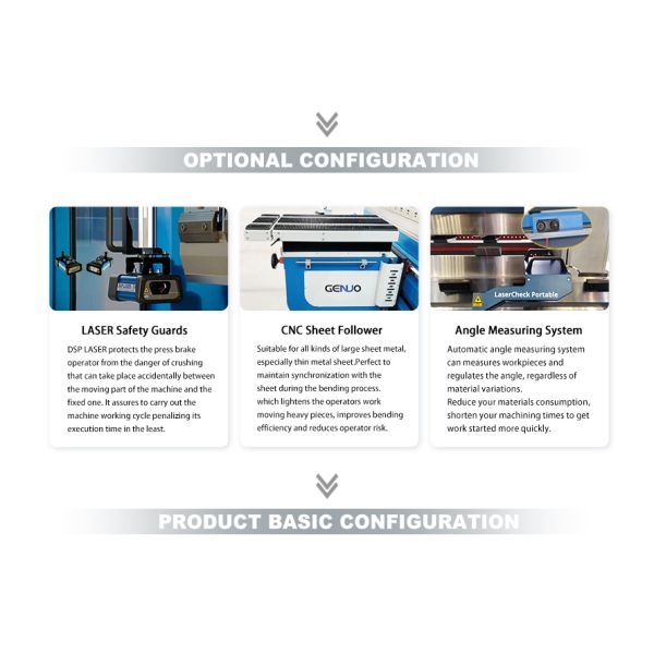 GENUO ETC-16 CNC Control Y1/Y2/X-Axis Semi-Automatic 40T/63T/80T/100T/125T/160T/200T/250T/300T/400T CNC Bender Machine