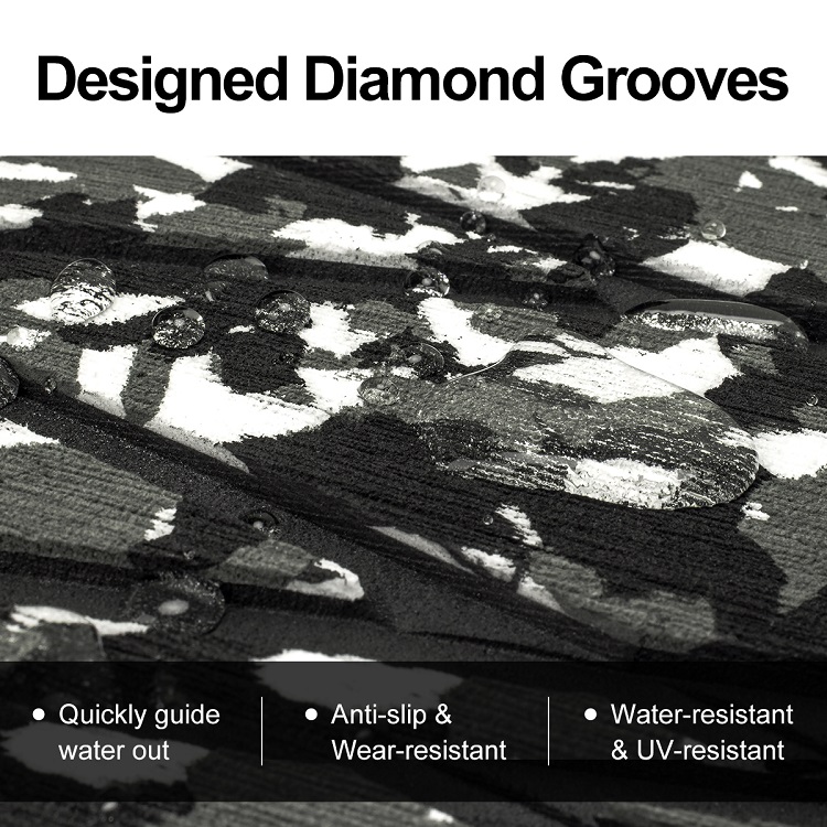 EVA Boat Flooring for Customized Marine Decking in Camouflage Brushed Grooved Design
