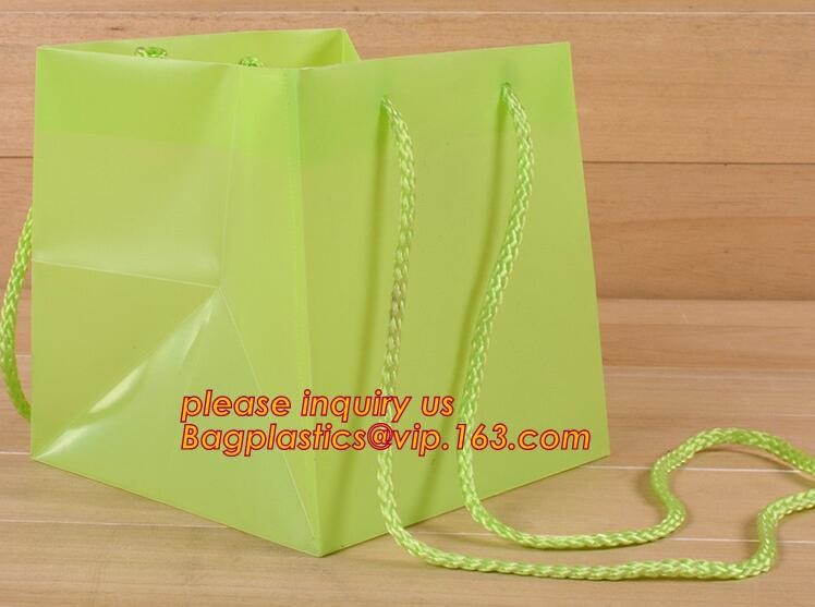 Promotional customized high quality soft loop plastic cloth bag,manufacturer custom soft loop handle polyethylene PE pla