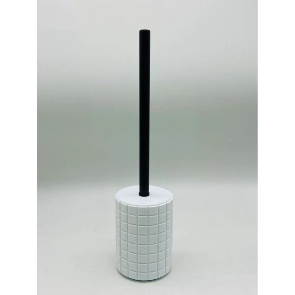 Polyresin Bath Accessories Sets Square Shape With Square Box Polyresin Soap Dispenser Toilet Brushes