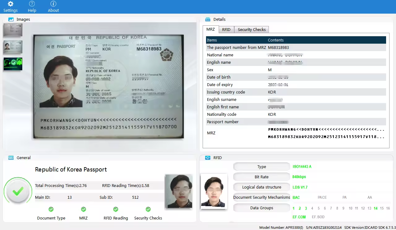 OCR Passport Scanner Sinocecu QR1000 I for Auto-Detect and Scan Support ICAO Doc 9303