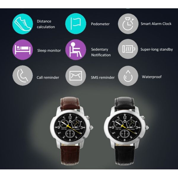 waterproof Round screen bluetooth quartz watch smartwatch sport style
