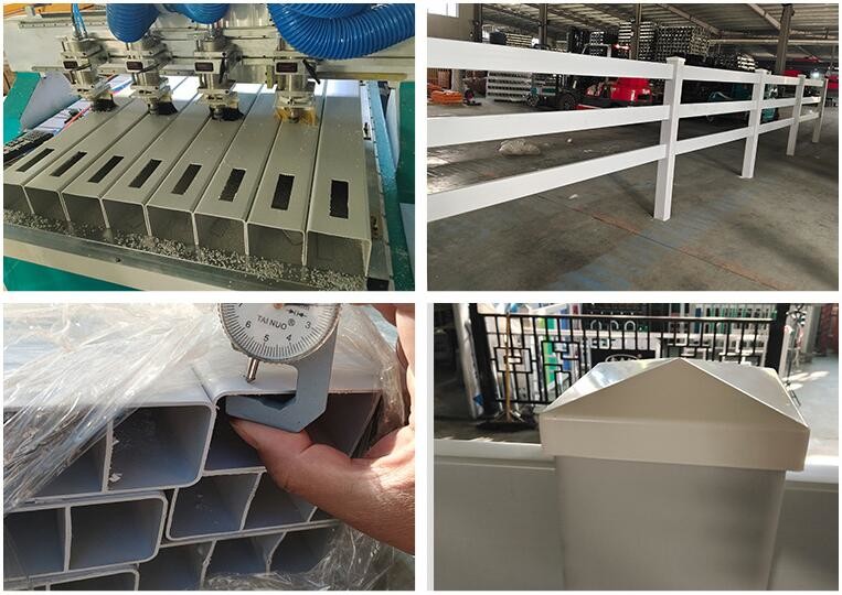 Weather Resistant Vinyl Fence Heavy Duty 3 Rails 4 Rails Horse PVC Farm Fence