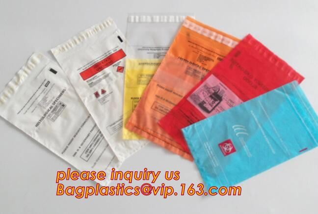 biohazard specimen Zip lockk bag with pocket, recycled custom printed ldpe 3 layers specimen bag Zip lockk bag, pac, pacrite