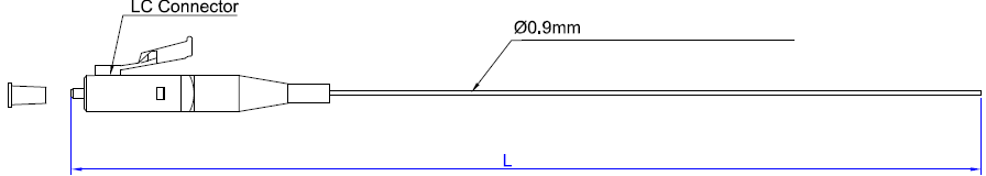 Optical Fiber Pigtail OM4 50 / 125 Simplex 0.9mm LC UPC With Violet Tight buffer 2M LSZH Jacket