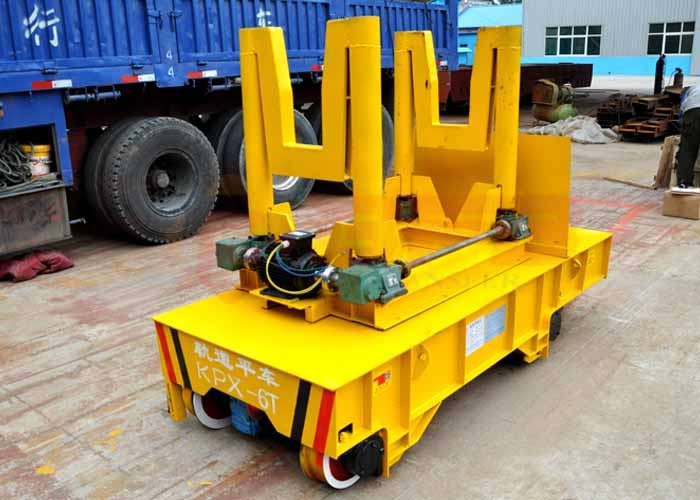 High Temperature Proof Material Handling Trolley , Molten Metal Motorized Rail Cart Anti Explosion