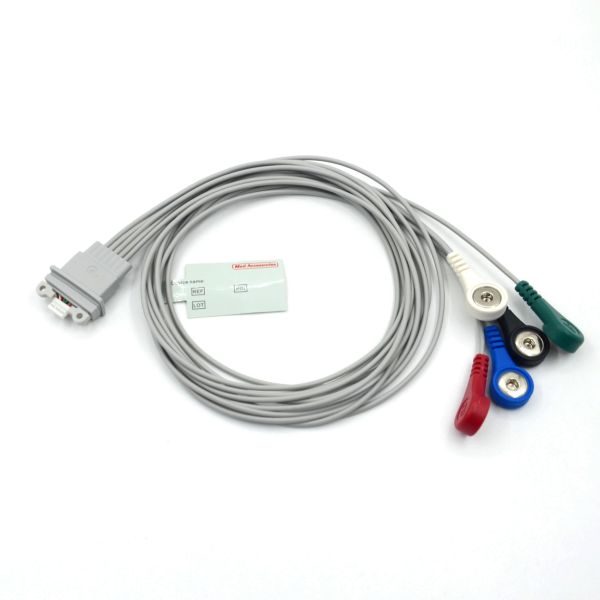 Compatible for Schiller Plus ECG Holter Cable 5Lead ECG IEC Snap