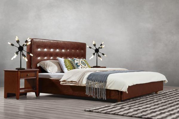 Quality Good quality PU/ Imported Cow ISO9001 Leather Upholstered King Bed Frame Leisure Furniture for Hotel house Bedroom Suite for sale