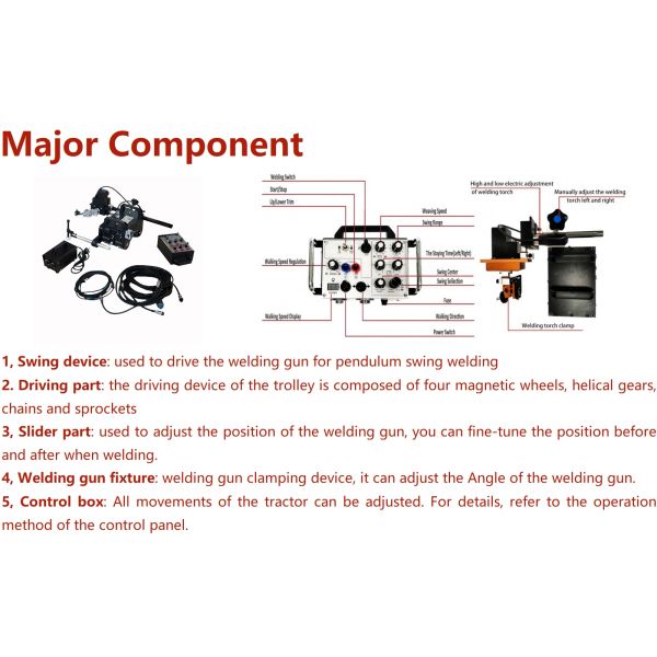 DC24V 18RPM Swing Motor Pipe Welding Machine Magnetic Trolley Automatic Welding System