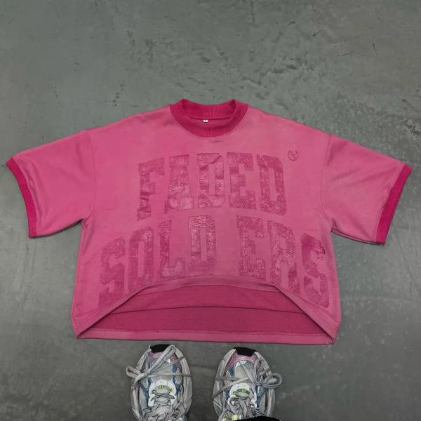 Quality Custom Acid Wash Distressed Vintage Ringer T Shirt Jersey Graphic Terry Thick Pima Cotton Boxy T-Shirt Retro Streetwear Tee Men for sale