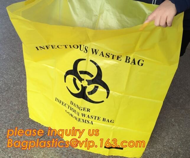 LDPE biohazard waste bin bags disposable medical autoclave bags, biohazard specimen bag plastic adhesive flat bag, bagea