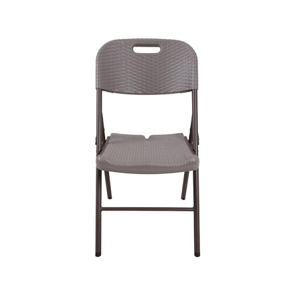Quality Rustproof Rattan Plastic Fold Up Chairs Powder Coated Steel 5.0cm Thickness for sale
