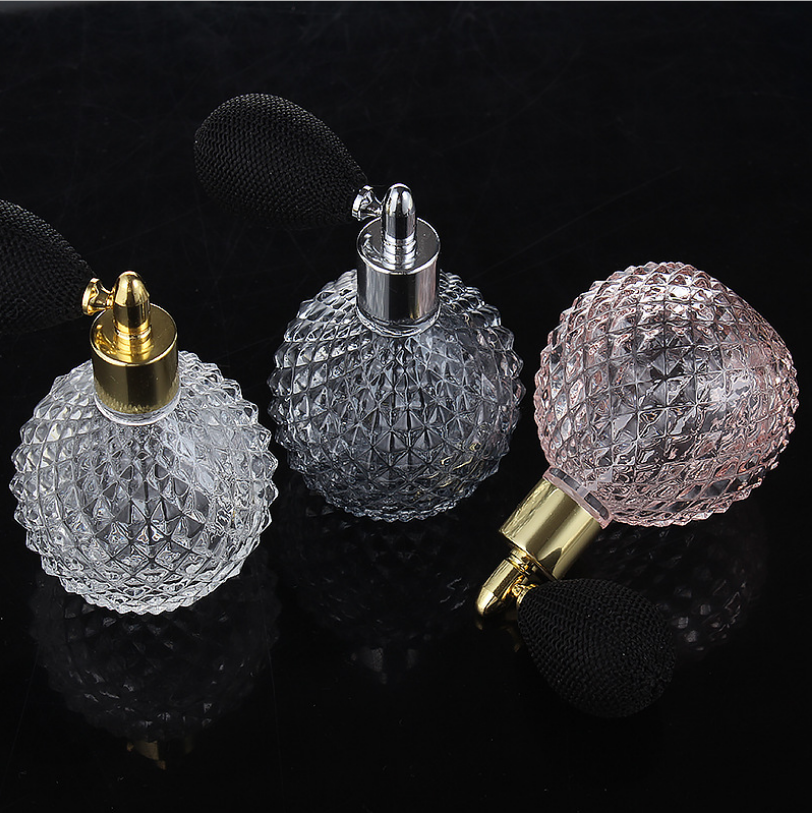 Glass Cosmetic Containers 100ml Vintage Style Air Bag Refillable Fine Spray Perfume Bottle