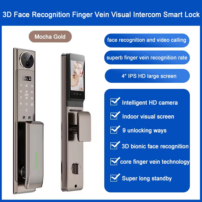 QL-S923MAX Tuya WiFi Fingerprint Video Calling Card Key Code Smart Door Lock