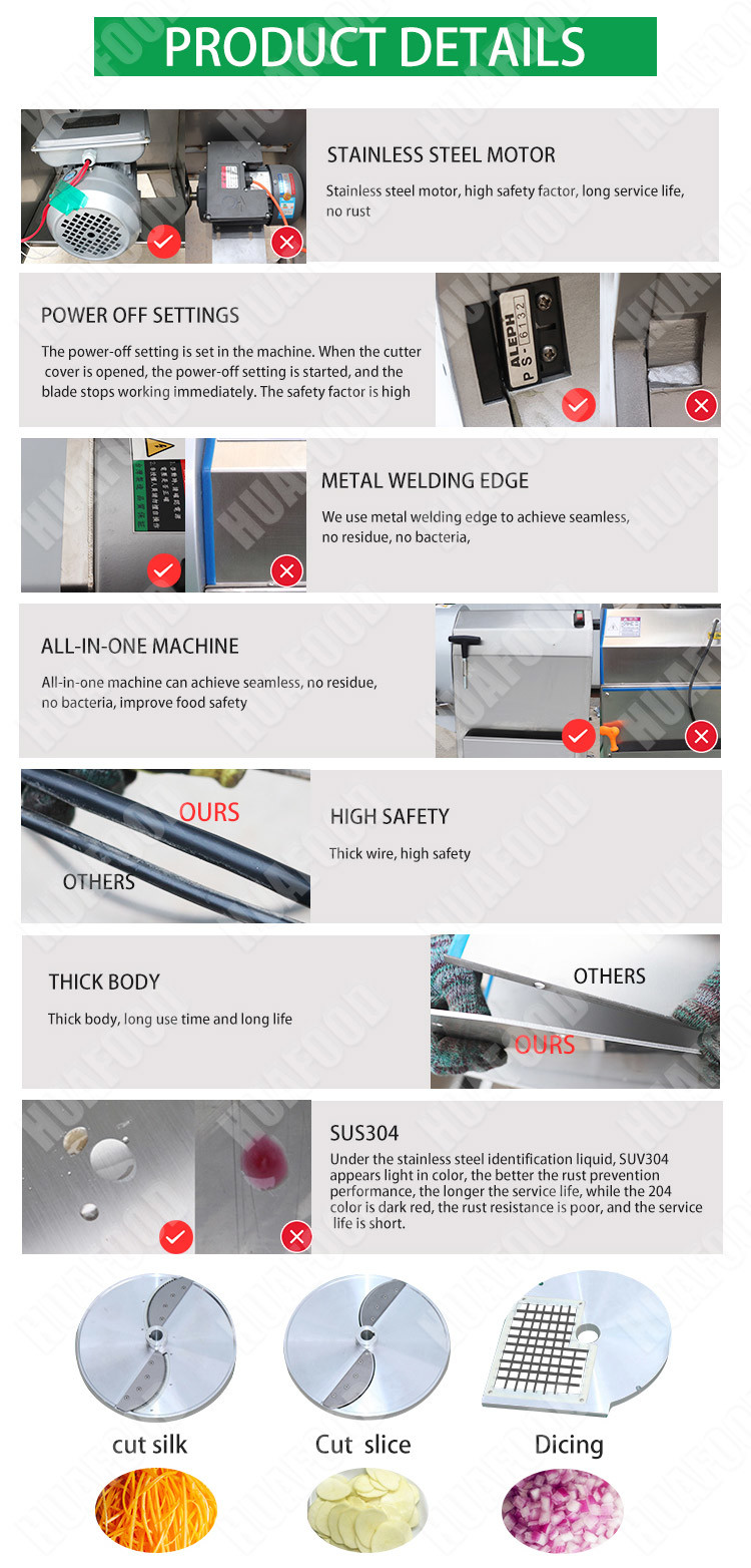 Automatic Food Processing 300-1000KG/H Restaurant Electric Vegetable Onion Cutter Mchine