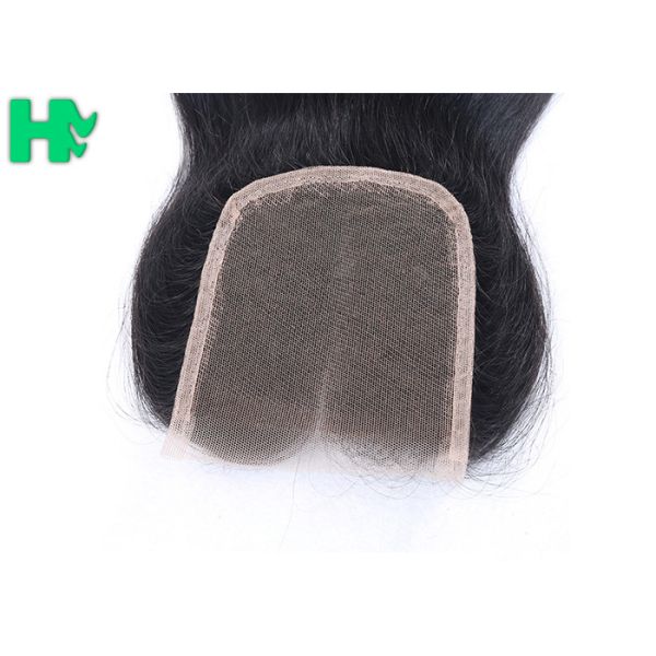 8A Grade Brazilian Straight Lace Closure Extensions 4*4 Human Hair Natural Black