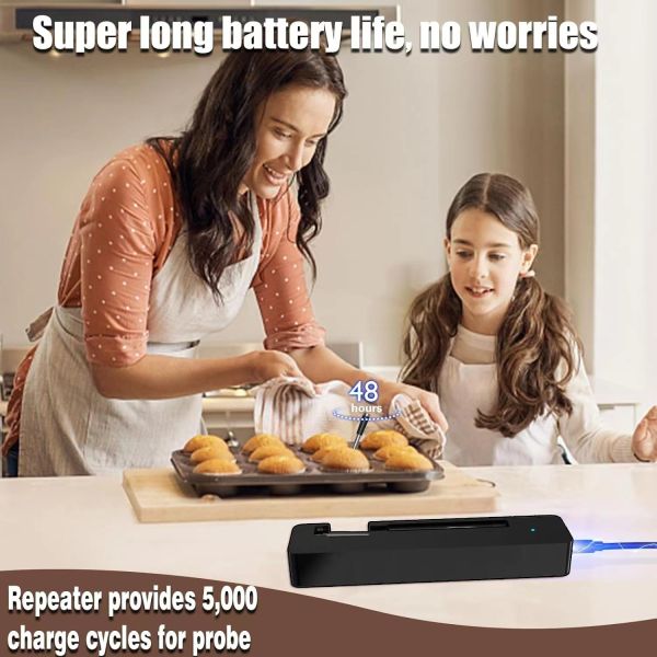 Long distance 150m Remote Smart Bbq Thermometer Instant Read Digital Bluetooth 5.0 Wireless Meat Thermometer 10 Modes Meat Thermometer