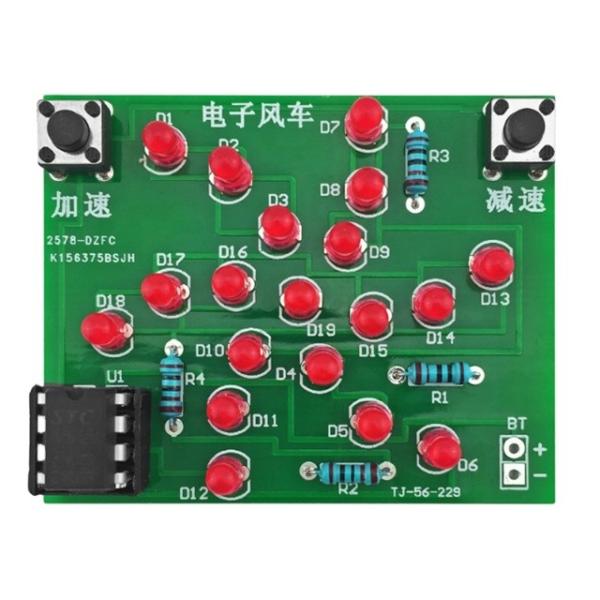 Quality Windmill Flashing Electronic Circuit Diagram MCU Production Rotating Light DIY Electronic Kit Electronic Build Kits for sale