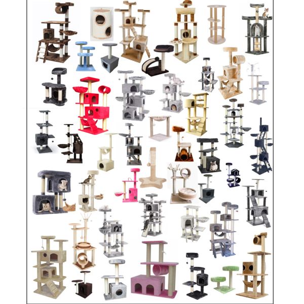 Multilayer Cat Climbing Tower SISAL MDF Cat Scratching Poles Trees