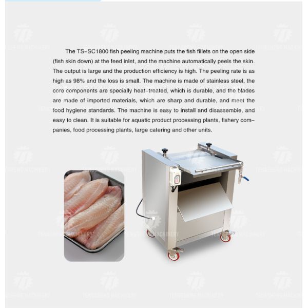 380V Automatic Fish Peeling Machine Salmon Skin Peeler