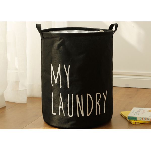 Puting Foldable canvas washing laundry clothes basket toy storage bag large box customized my laundry blue grey black