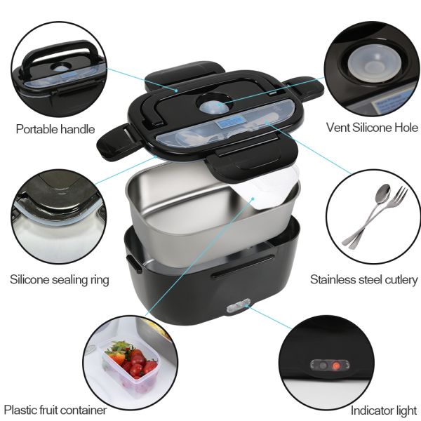 Electric Car heating Box Sealing Ring Leak Proof Office And Car Heating Bento Box CB AMZ