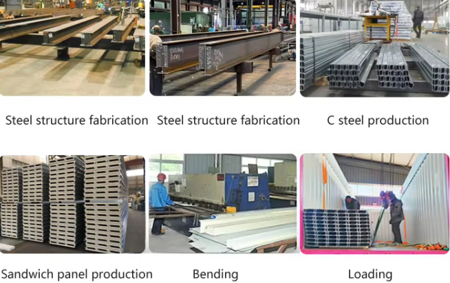 Corrosion Resistance Prefab Poultry House Light Steel Frame Fiberglass Wool Panel