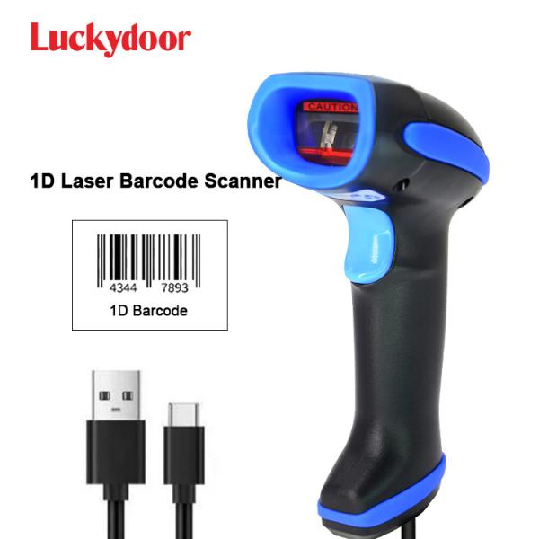 Wired Handheld Bar Code Scanner Adjustable Stand Automatic 1D Support Windows