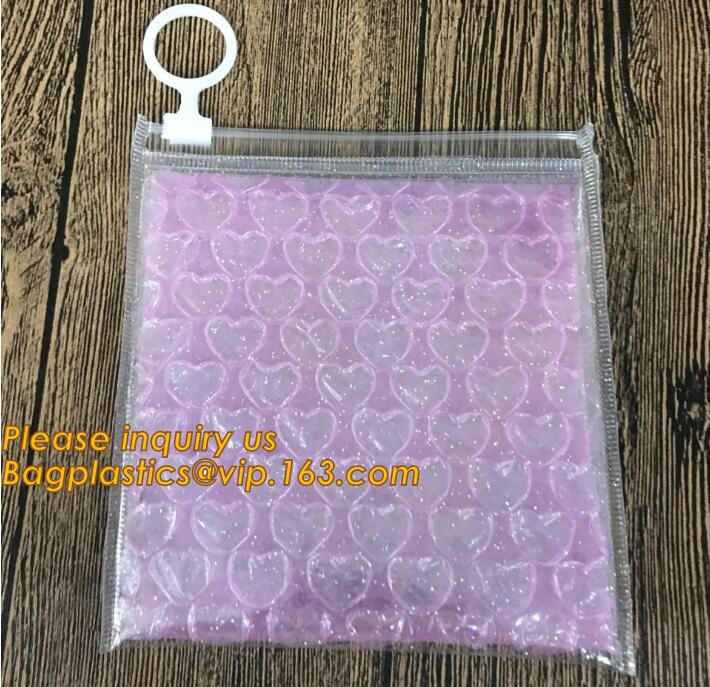 Cosmetic Slider Zip lockk Bubble Bags Bubble Slide Pouch,Zip lockk esd bubble bag bubble packaging wrap cosmetic pouch slide