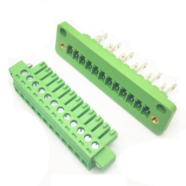 Quality 3.81 mm pitch Feed Through Flange Pluggable Terminal Blocks Panel Mouting for sale