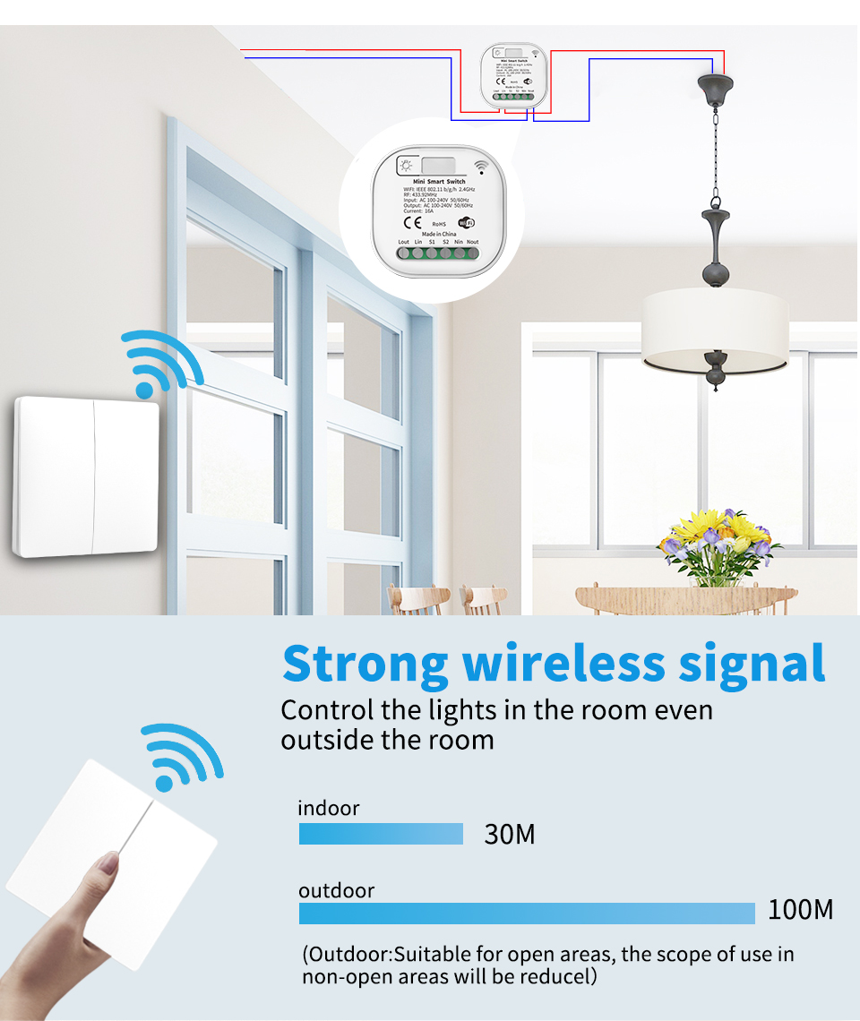 SIXWGH 16A WIFI Switch Tuya App Remote Control Smart Timer Switch