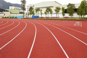 High Elasticity Blue Red 13mm Artificial Running Track Fadeless