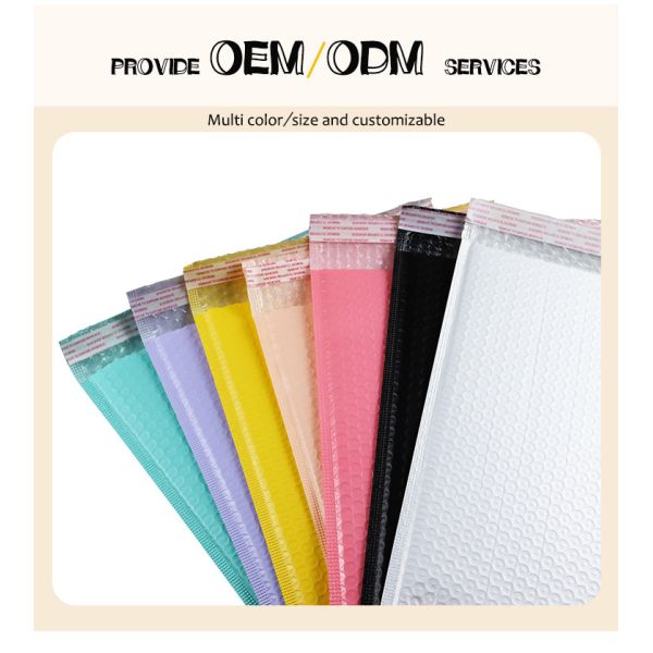 Gravure Printing Pink Printed Poly Bubble Mailers Bags 140g Thickening