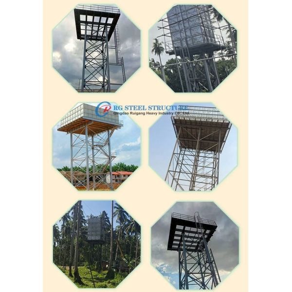 Customized Size And Height Hot Dip Galvanized Steel Structure Frame Elevated Water Tank Stand Tower 10m