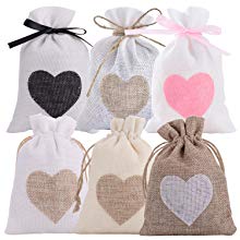 Heart burlap bags