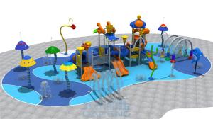China 250sqm Residential Water Play Area with Non-Slip Mats and Fun Water Spray Devices wholesale