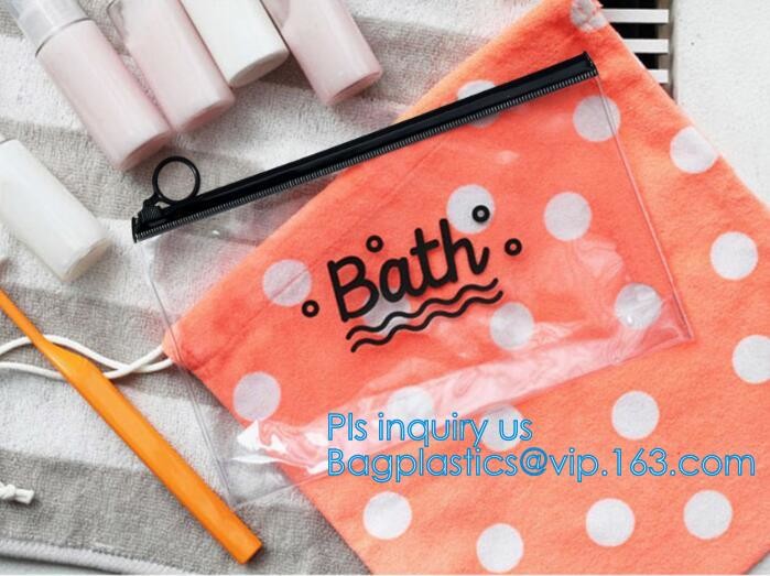 Custom waterproof pvc slider zipper wet bikini bag, zipper lock slider bag/resealable pvc slider zip poly bag, resealabl