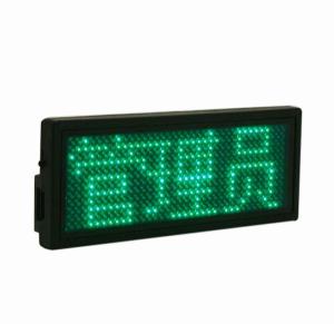 Rechargeable LED Name Badge Scrolling Display Green color B1236TPG