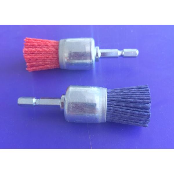 25mm Outer Diameter Abrasive Nylon End Brush With Hex Solid Shank