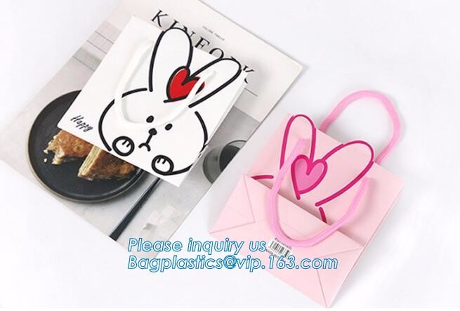 Customized Cut Printed Coated Paper Shopping Bag with Matt Lamination,rope handle custom logo printed white paper bag