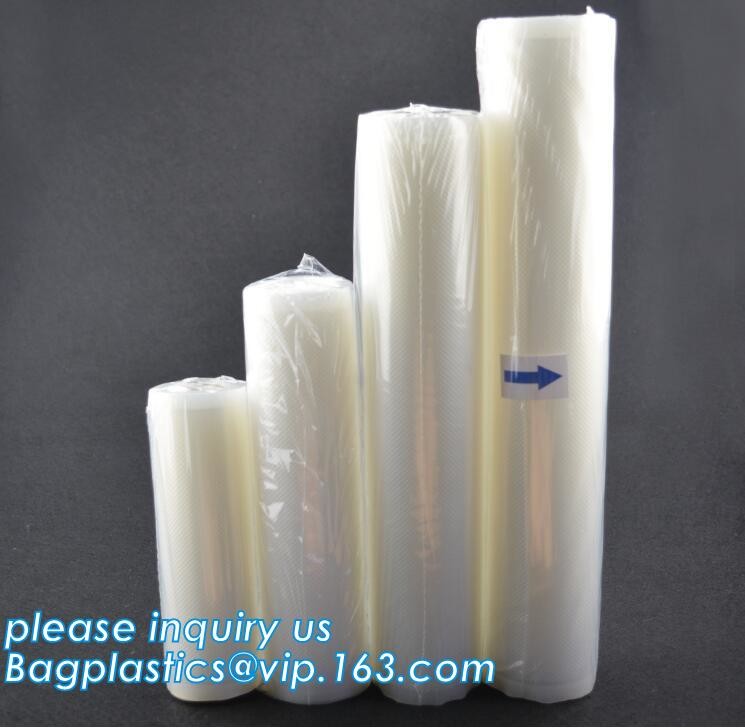 Embossing Resealable Vacuum Food Bags For Household Eco- friendly Texture Vacuum Food Storage Plastic Bag Rolls Moisture