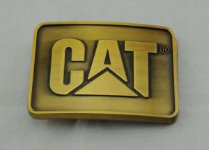 Casting Pewter Custom Made Buckles Gold Plated , Cat Belt Buckle