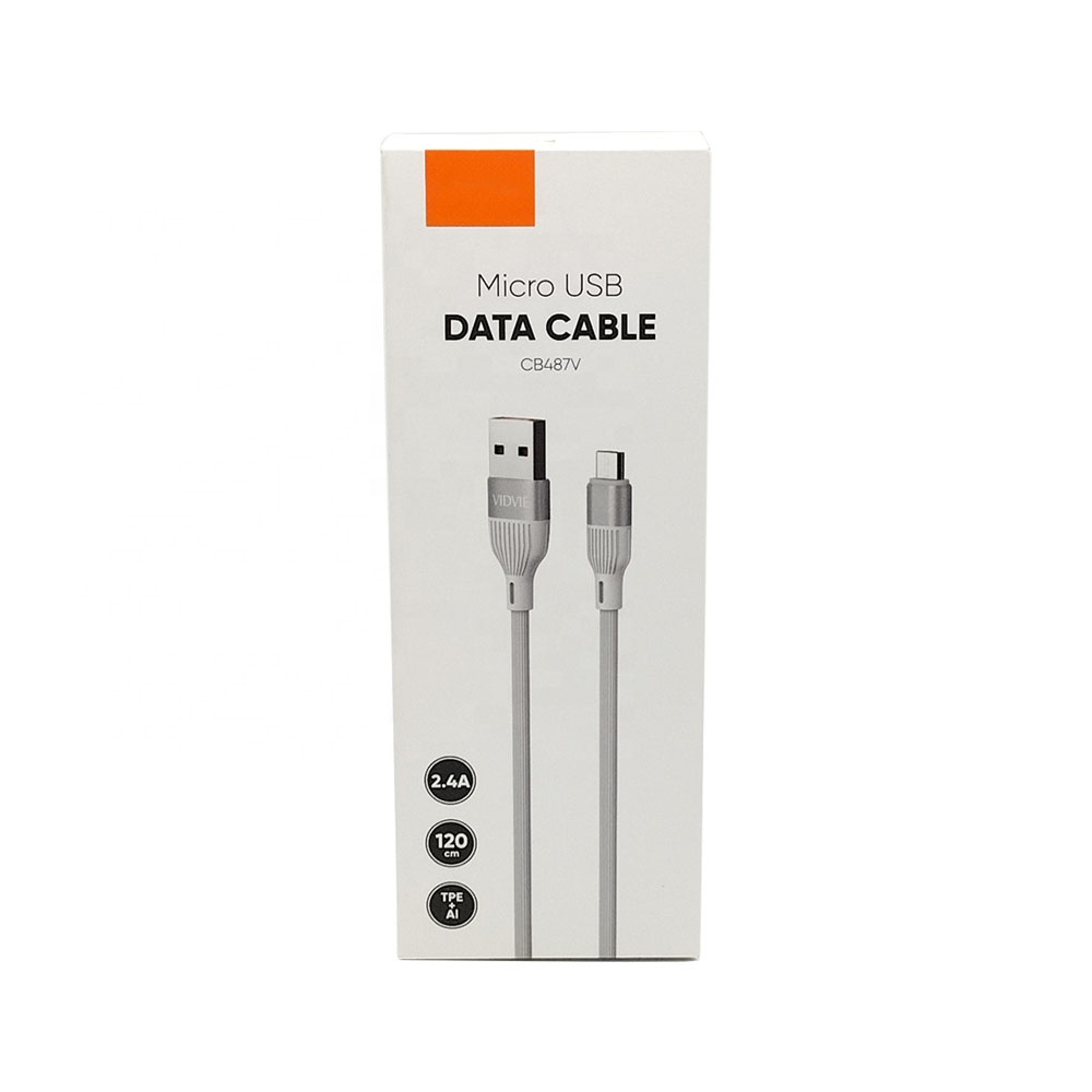 Electronic Products Packing Paper Box Micro USB Data Cable Packaging Box With Printing