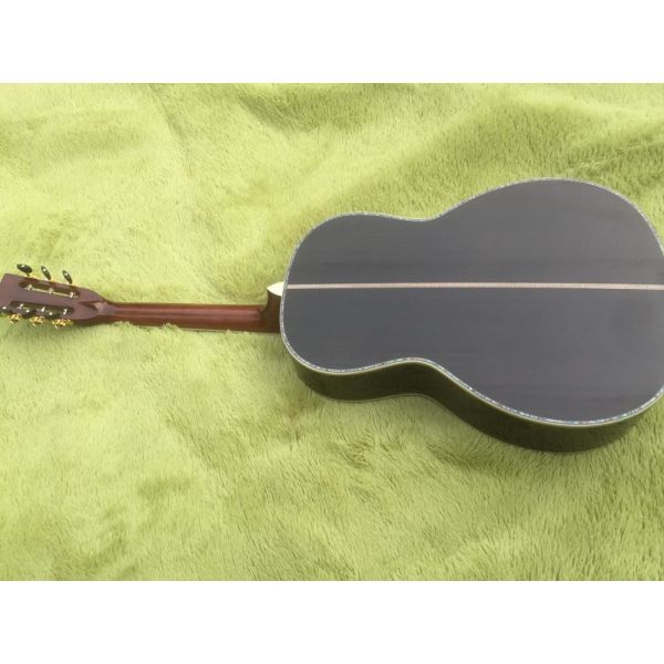 Custom 000 Deluxe classic acoustic guitar,Solid Spruce top,Real Abalone binding,39 inch Ebony fingerboard Guitar