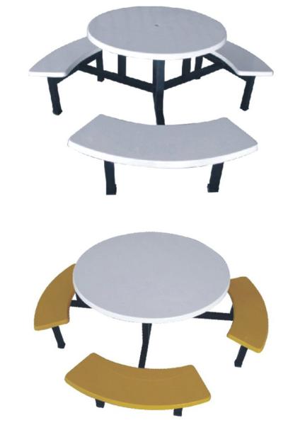 Quality fiberglass or FRP round dining table with stools for sale