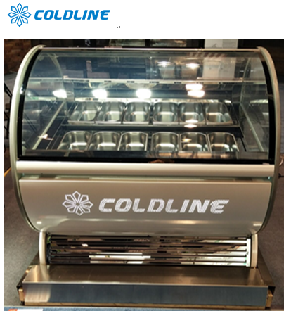 R290 Ice Cream Display Freezer Gelato Display Cooler With 6 Trays