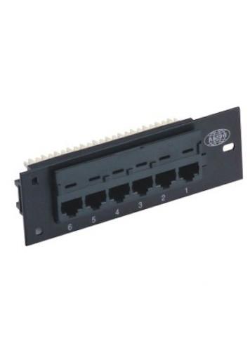 Quality 6 Port Rack Mount Patch Panel 1U Cat5e 110 IDC UTP Patch Panel Black Color for sale