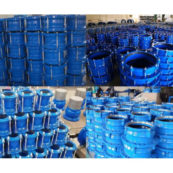 DN150 Wide Range Flexible Flanged Gibault Joint Ductile Cast Iron DI Universal Coupling For PVC Pipes