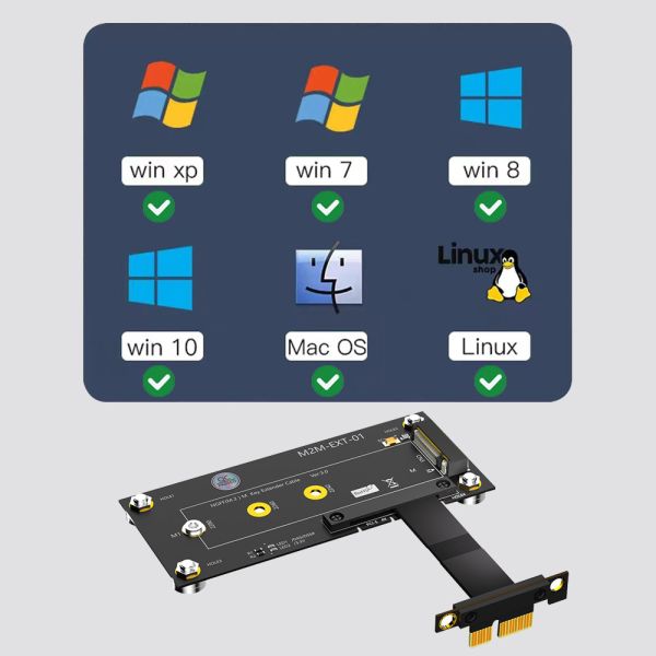 New Version M.2 NGFF NVME M-Key SSD To PCI- E 4X Extension Cable Adapter