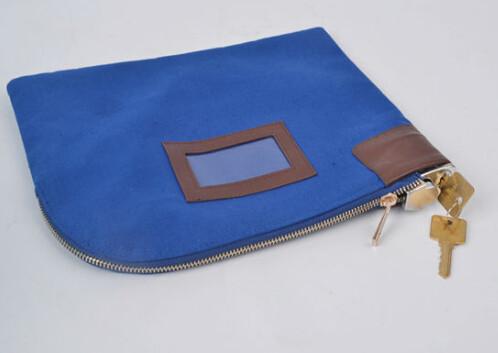 Quality ODM OEM Canvas 11X6inch Zippered Bank Deposit Bags With 2 Keys for sale